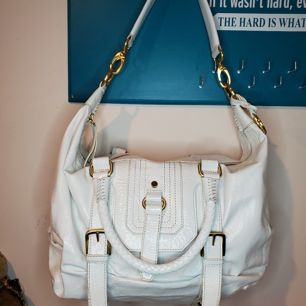 Authentic The Sak Patent leather crinckled satchel